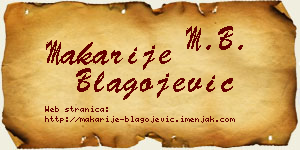Makarije Blagojević vizit kartica